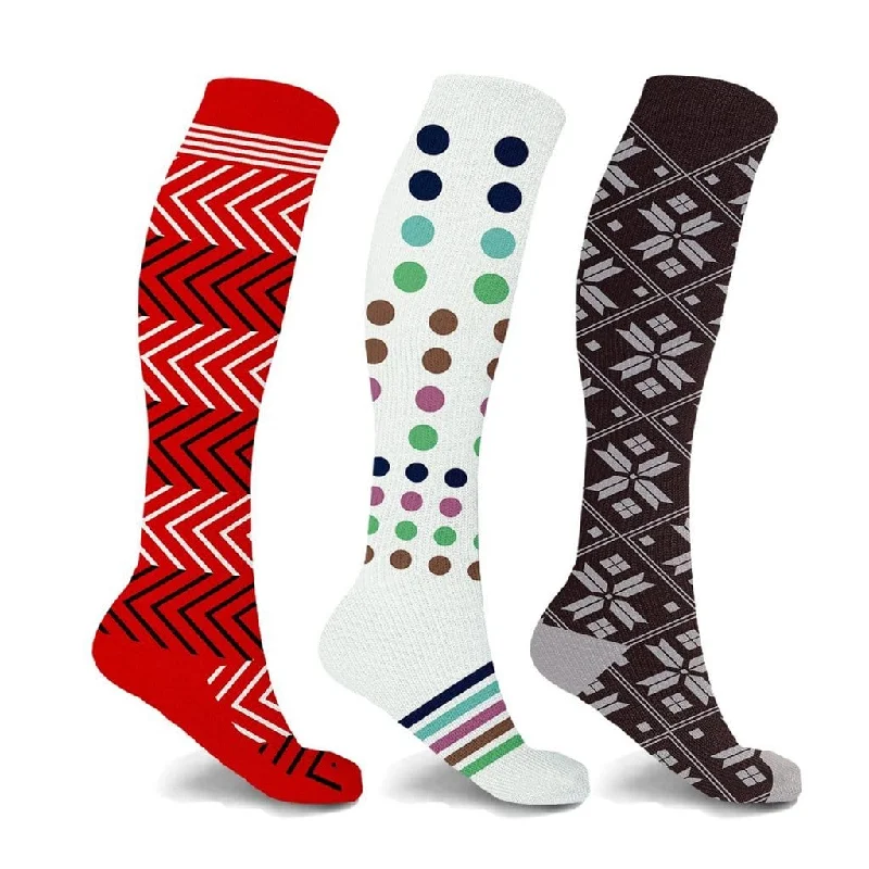 Small novelty ankle socks for fun-Cascada Compression Socks (3-Pairs)