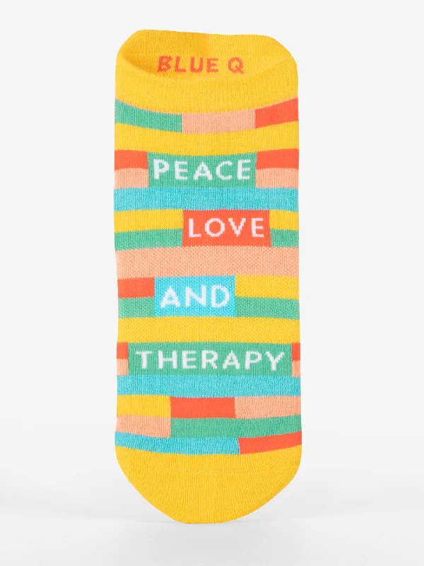 Breathable wool crew socks for sports-Peace Love & Therapy Sneaker Socks