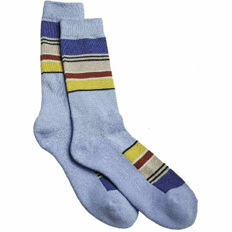 Rustic wool ankle socks for texture-Pendleton National Park Striped Crew Socks