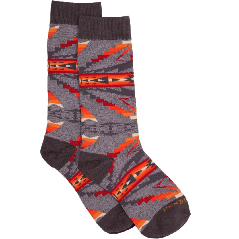 Rustic wool socks for cabin wear-Pendleton Sierra Ridge Cotton Crew Socks