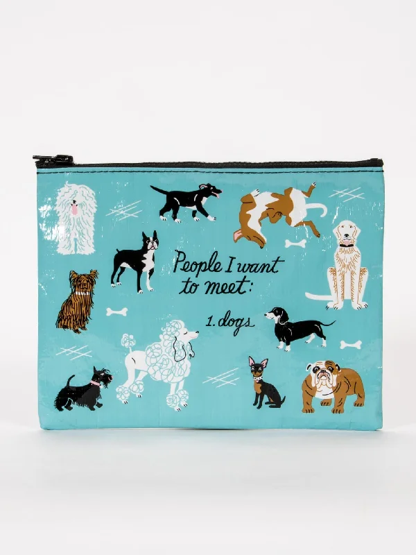 Thick cotton crew socks for cold-People I Want To Meet: Dogs Zipper Pouch