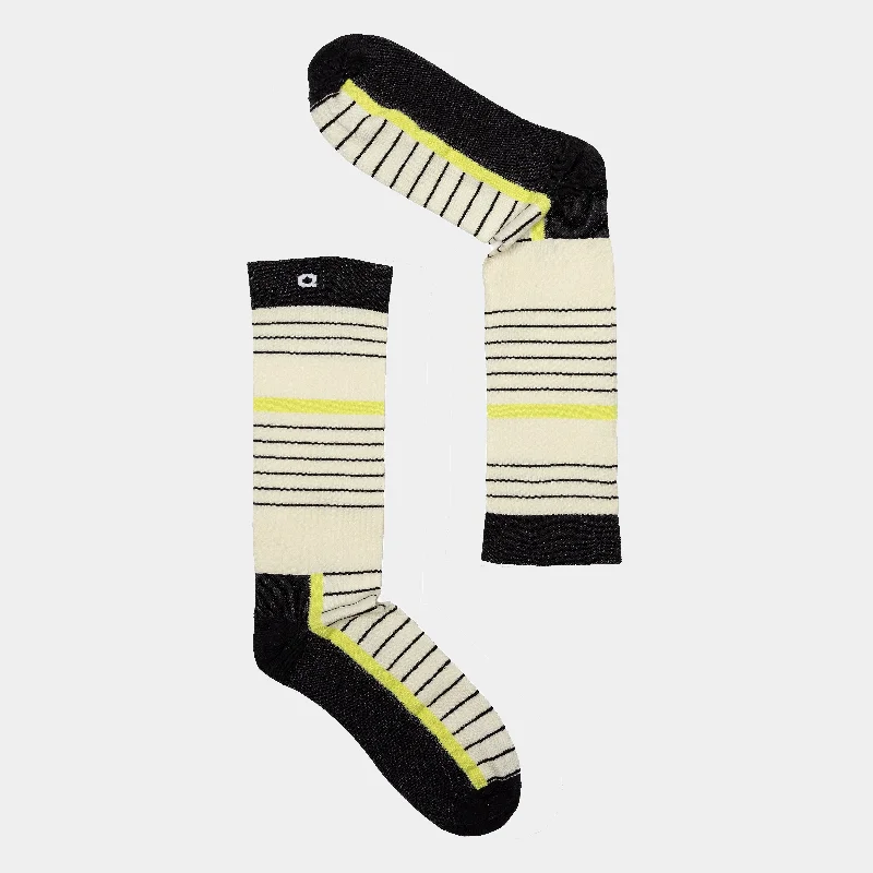 Handmade cotton socks for everyday wear-Pinstripe Crew Sock