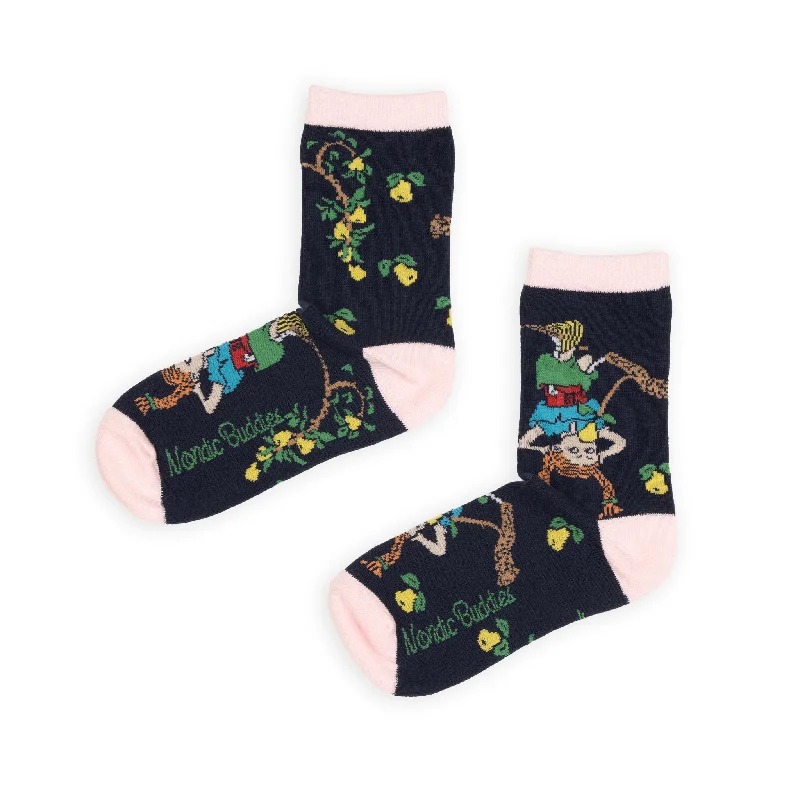 Thick hiking ankle socks for camping-Pippi and the Fruits Women's Socks - Navy