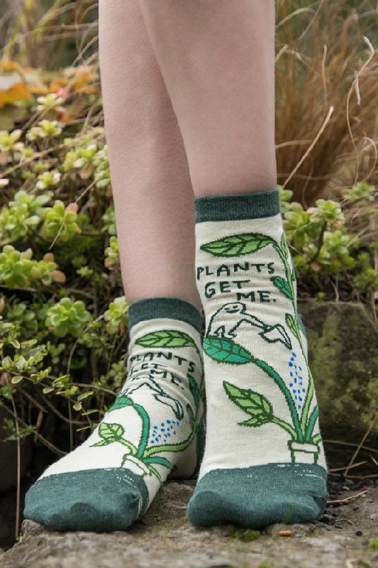 Vintage wool socks for nostalgia-Plants Get Me Anklet