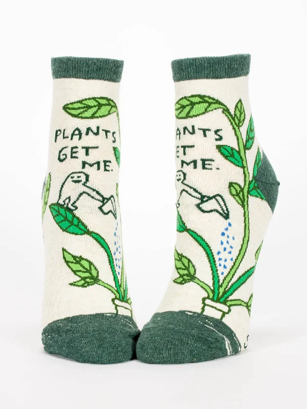 Vintage striped crew socks for classic-Plants Get Me W-Ankle Socks