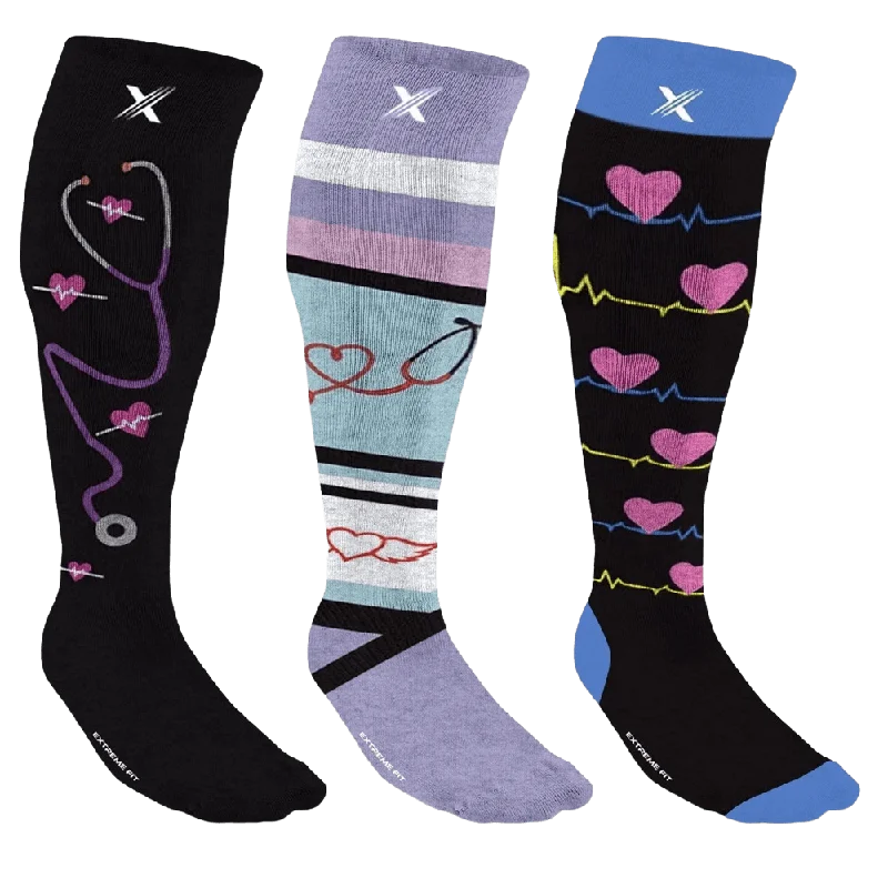 Large knee-high socks for women-Wide Calf Graduated Socks (3-Pairs)