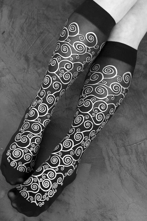 Luxury alpaca crew socks for premium-Polonova Klimt Spiral Trouser Socks