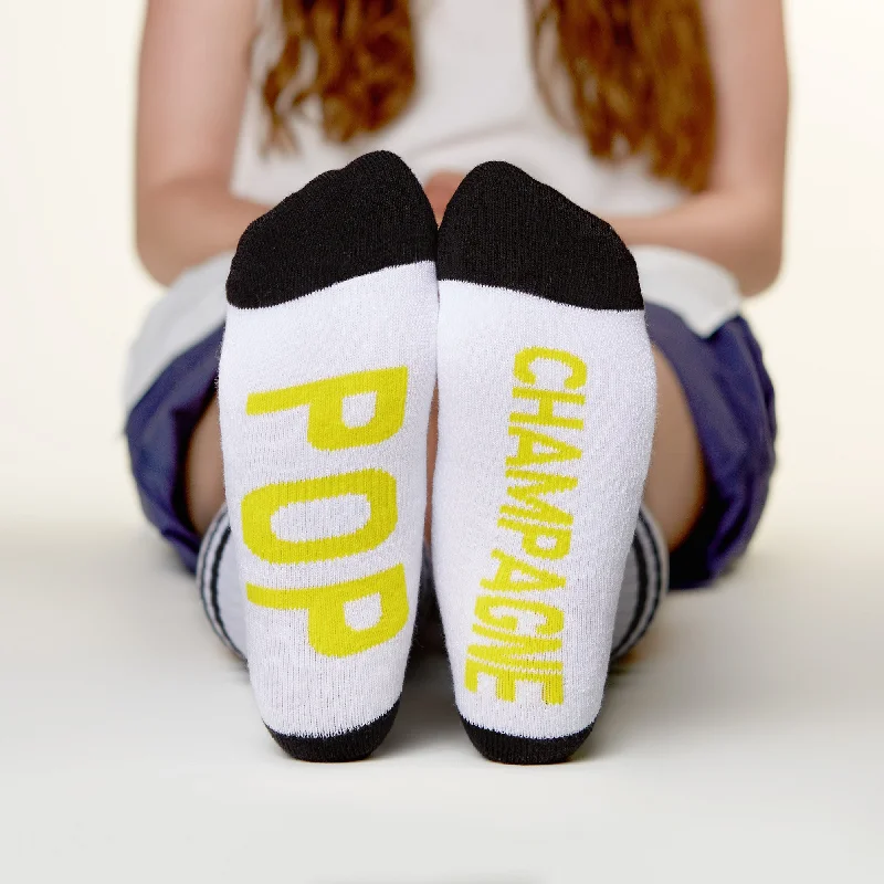 Bright ankle socks for bold look-Pop Champagne Socks