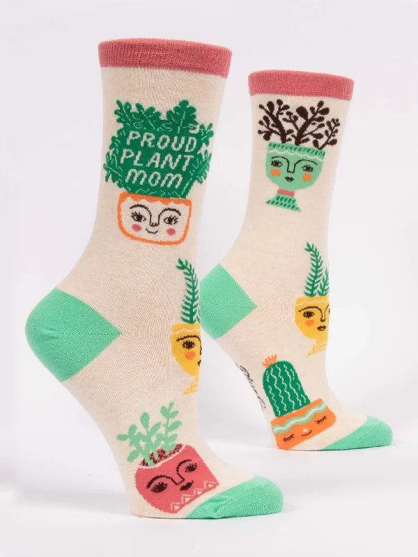 Novelty ankle socks for fun gift-Proud Plant Mom W-Crew Socks