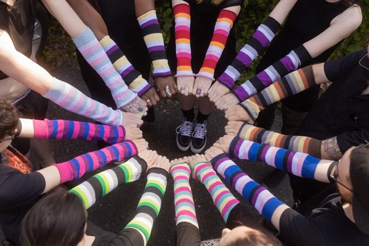 Custom logo crew socks for teams-Pride Stripes Arm Warmers