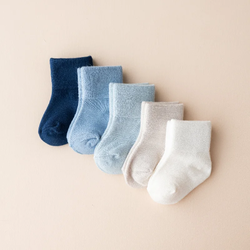 Organic cotton crew socks for green-Quarter Socks Combo 5-Pack in Cool