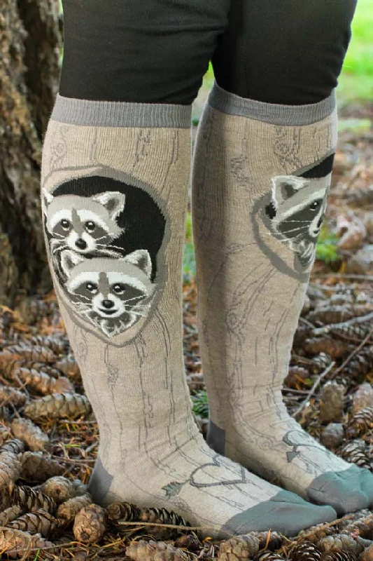 Novelty ankle socks for fun gift-Raccoon's Den Knee High