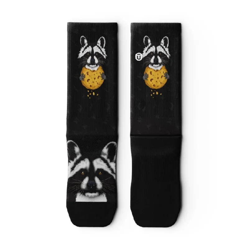 Anti-slip crew socks for exercise-Outway Sock - Rad Raccoon Crew