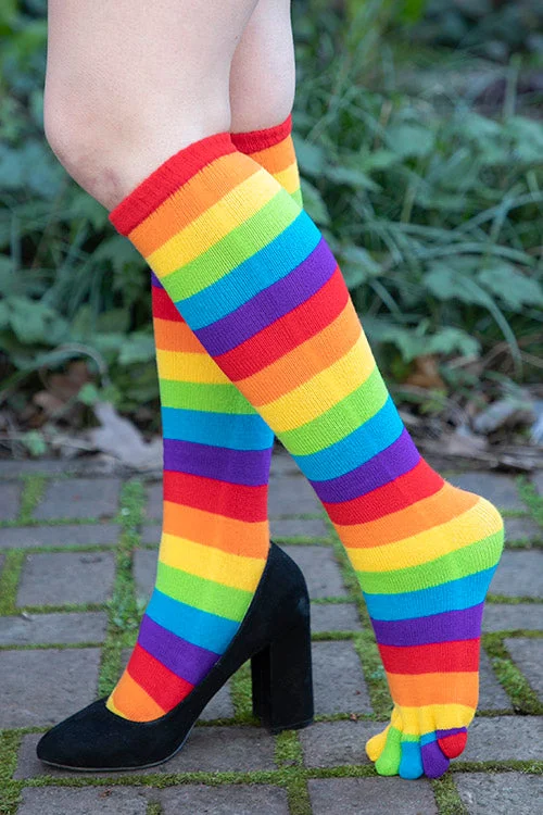 Minimalist black ankle socks for versatility-Rainbow Toe Socks