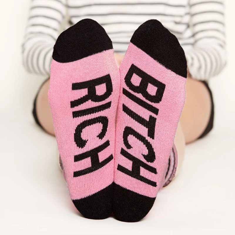 Custom logo socks for branding-Rich Bitch Socks