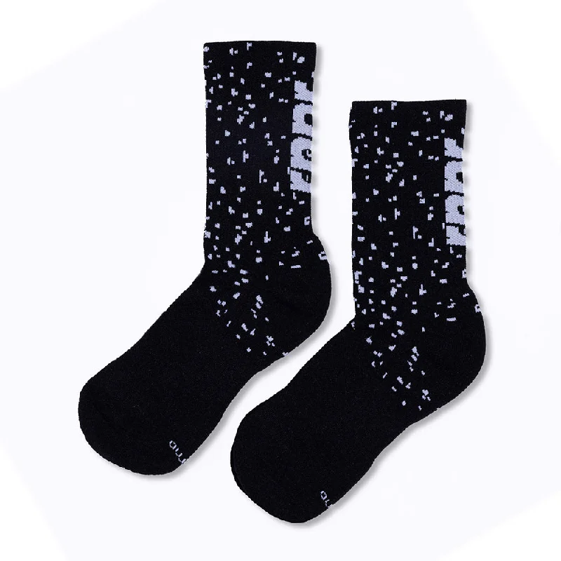 Rustic knitted crew socks for warmth-Rnnr  Marathon Sock - Cadence Black