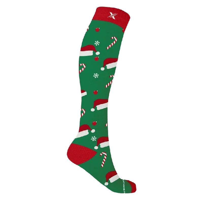 Long compression ankle socks for circulation-Sweet Santa Graduated Socks