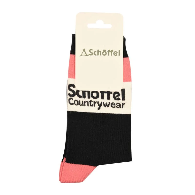 Minimalist gray socks for everyday-Schoffel Ladies Cotton Sock - Pink Heritage