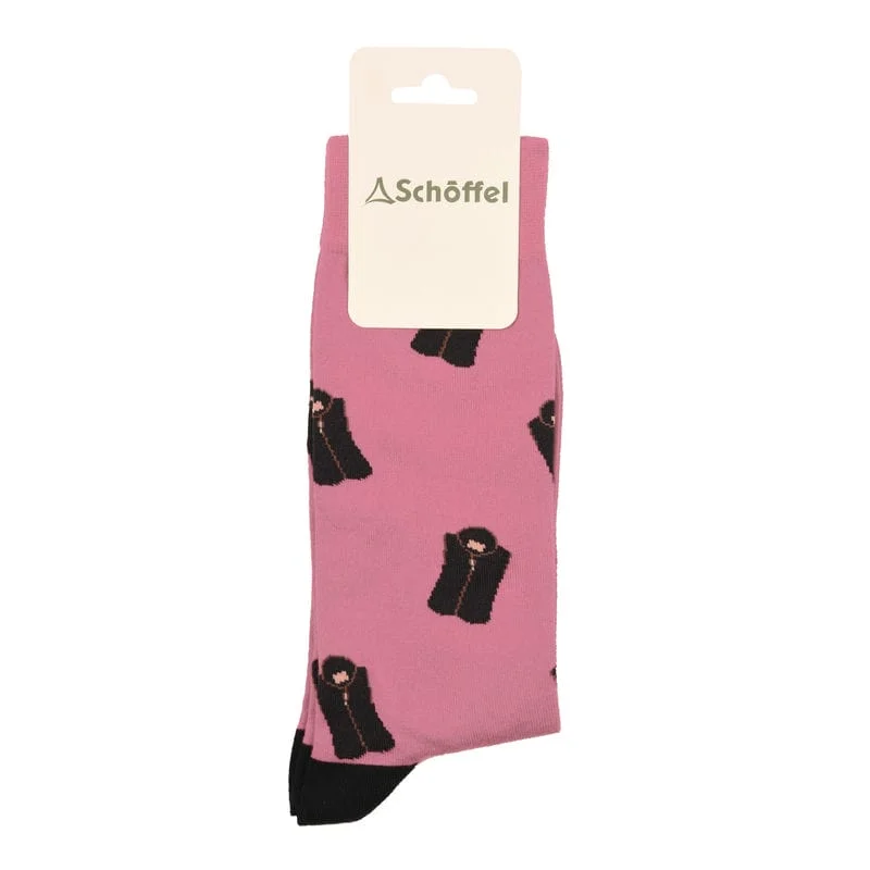 Plush socks for lounging-Schoffel Ladies Cotton Sock - Pink Lyndon