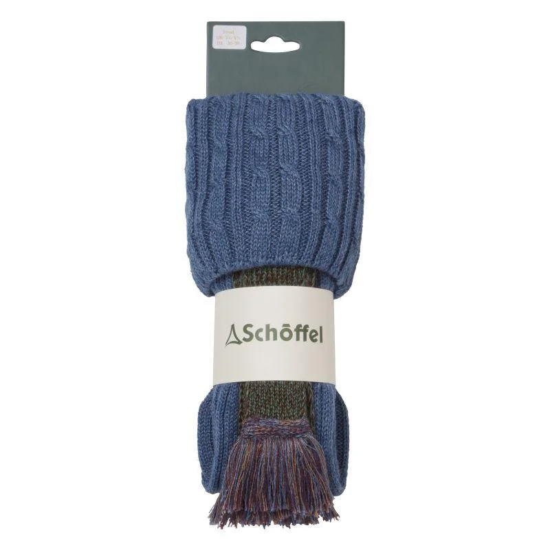 Organic cotton socks for eco-conscious-Schoffel Lilymere Ladies Merino Shooting Socks - Blue Mix