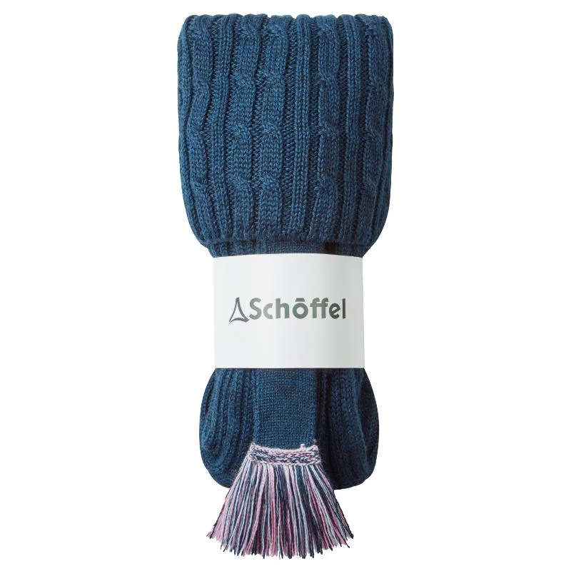 Luxury cashmere ankle socks for class-Schoffel Lilymere Ladies Merino Socks - Petrol Blue