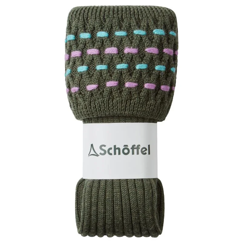 Small patterned ankle socks for toddlers-Schoffel Stitch II Ladies Merino Sock - Dark Cedar