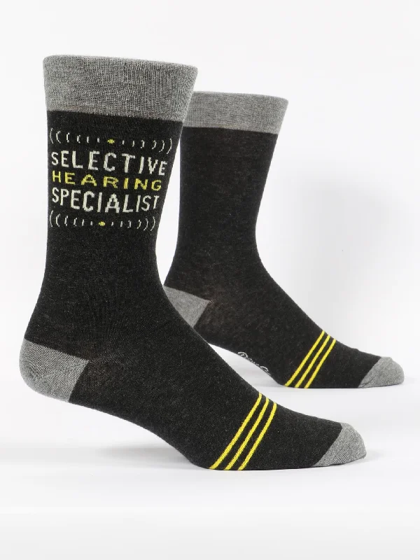 Organic bamboo crew socks for green-Selective Hearing M-Crew Socks