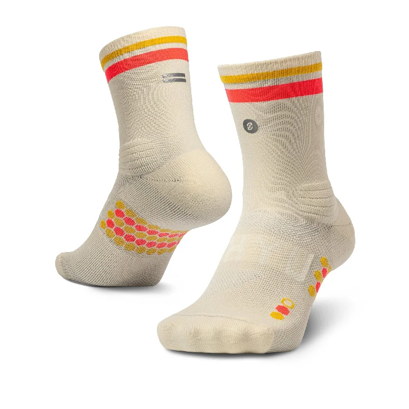 Minimalist white crew socks for clean-Shyu Racing Sock - Ivory | Crimson | Gold