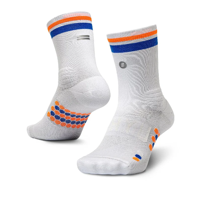 Colorful ankle socks for statement look-Shyu Racing Sock - White | Blue | Orange