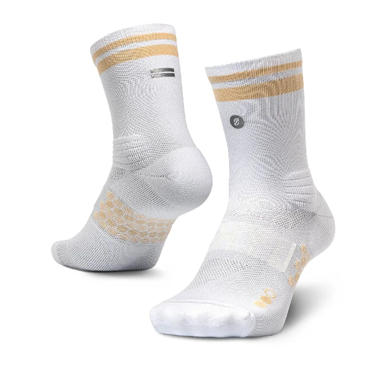 Large athletic socks for performance-Shyu Racing Sock - White | Oat | Oat