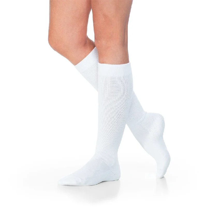 Small novelty crew socks for fun-Sigvaris 160 Eversoft Diabetic 8-15 mmHg Knee High Compression Socks