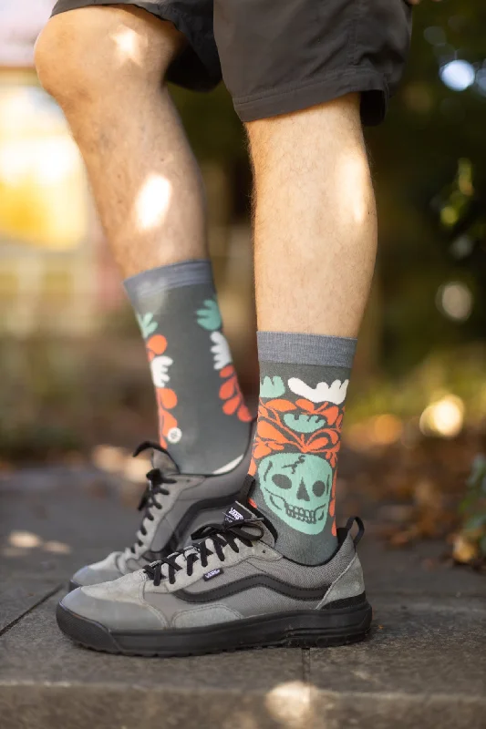 Minimalist white crew socks for sleek-Skelly Nelly Crew