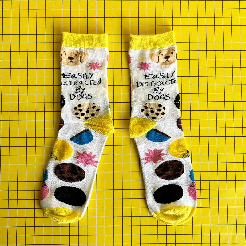 Long tube socks for sports-Small Talk 'Distracted By Dogs' Socks