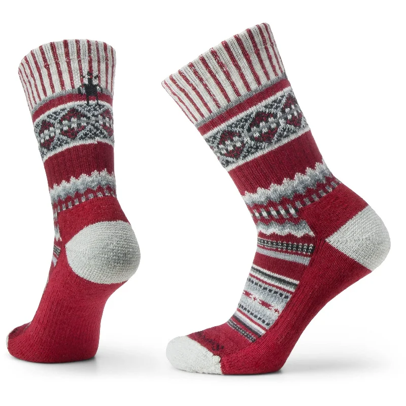 Large compression crew socks for travel-Smartwool Everyday Snowed In Sweater Crew Socks