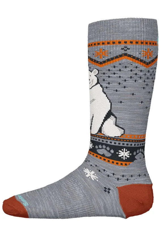 Fuzzy crew socks for cozy nights-Smartwool Junior Wintersport Full Cushion Polar Bear Pattern OTC Socks