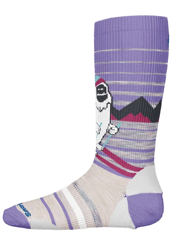 Bright crew socks for statement-Smartwool Junior Wintersport Full Cushion Yeti Pattern OTC Socks