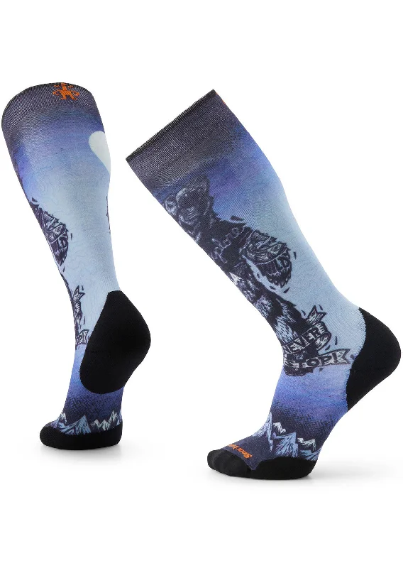 Organic cotton socks for eco-conscious-Smartwool Men's Ski Targeted Cushion Always Explore Print OTC Socks