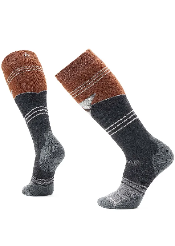 Vintage striped crew socks for classic-Smartwool Men's Snowboard Full Cushion Mountain Geo Pattern OTC Socks