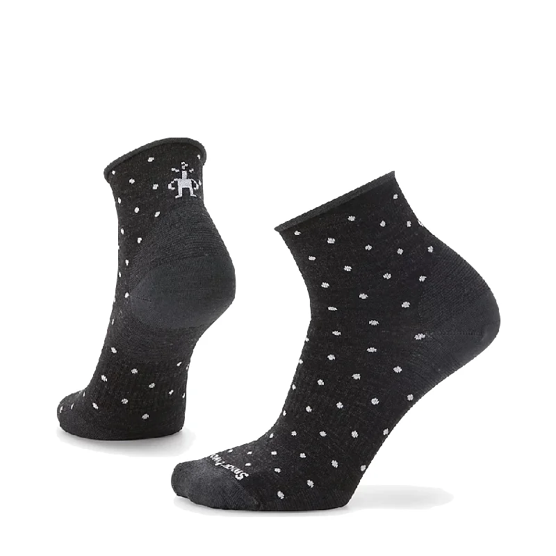 Anti-slip socks for elderly-Smartwool Women's Everyday Classic Dot Ankle Socks in Charcoal