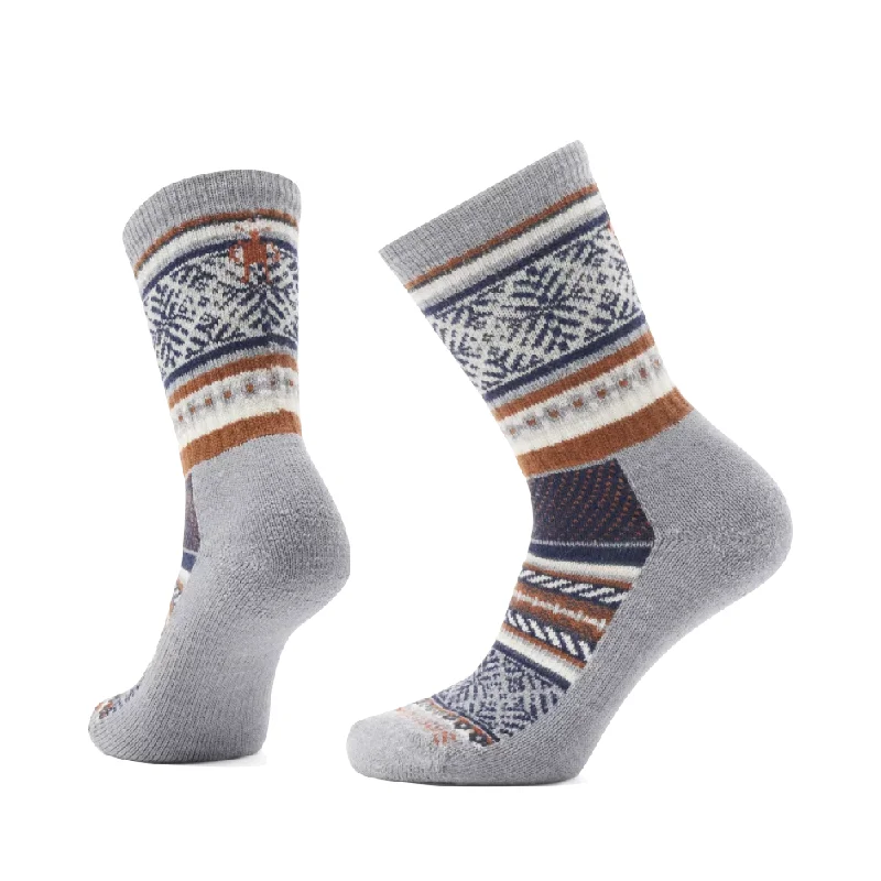 Bright crew socks for bold style-Smartwool Women's  Everyday Fair Isle Sweater Crew Socks in Light Gray