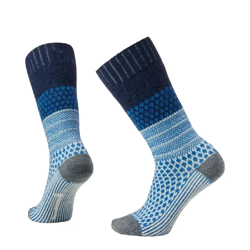 Minimalist white crew socks for subtle-Smartwool Women's Everyday Popcorn Cable Full Cushion Crew Socks in Deep Navy