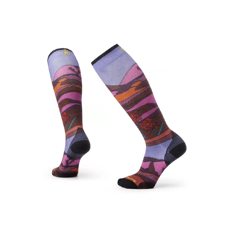 Minimalist gray ankle socks for clean-Smartwool Womens Ski Zero Cushion Floral Field Print OTC Socks