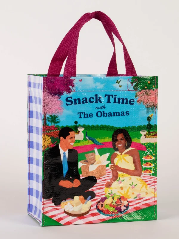 Rustic hand-knitted socks for texture-Snack Time With The Obamas Handy Tote