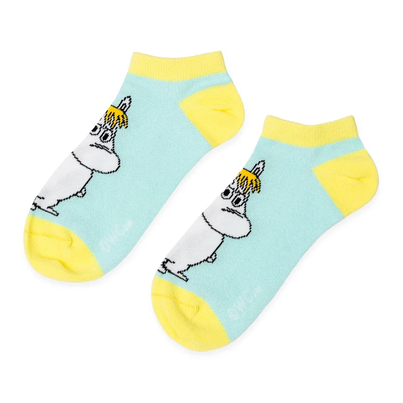 Large compression ankle socks for travel-Snorkmaiden's Temper Retro Ankle Socks - Pastel Mint and Yellow