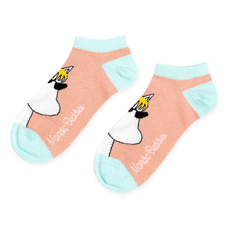 Novelty crew socks for holiday-Snorkmaiden Summer Mood Women's Ankle Socks - Peach and Mint