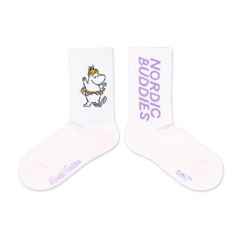 Funny crew socks for humor-Snorkmaiden Dancing Women's Retrosocks - Pink