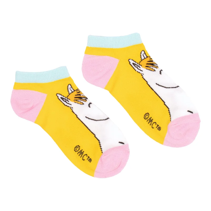 Custom knit crew socks for unique-Snorkmaiden Dreaming Women's Ankle Socks - Yellow