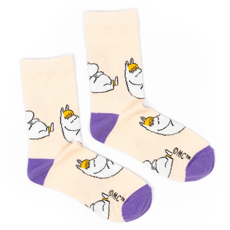 Luxury merino ankle socks for premium-Snorkmaiden Dreaming Women's Socks - Beige