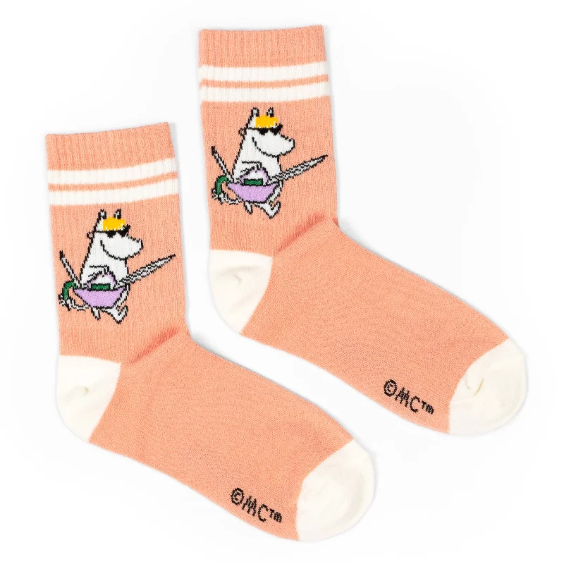 Soft fuzzy ankle socks for relaxation-Snorkmaiden Women's Retrosocks - Pink