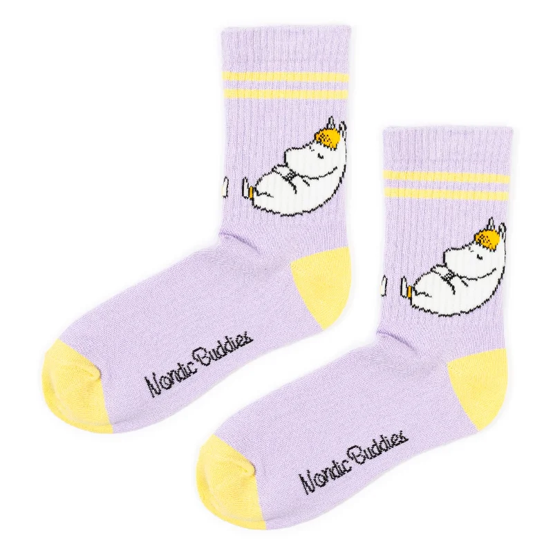 Long sports crew socks for athletes-Snorkmaiden Women's Retrosocks - Lilac